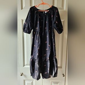 Floral Print Puff Sleeve Tiered Swing Dress, Old Navy Girls size Medium (8)